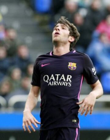 Sergi Roberto se lamenta de una ocasión.