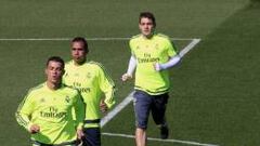 Cristiano Ronaldo, en el entrenamiento.