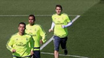 Cristiano Ronaldo, en el entrenamiento.