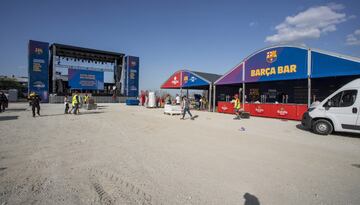 Ya están preparadas las Fan zones del Sevilla y Barça