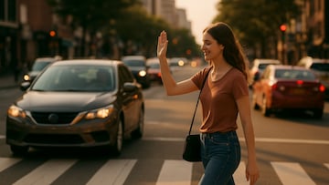 Wave while crossing road - artist's impression