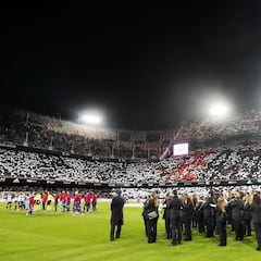 Habrá tifo y miles de banderas en Mestalla para recibir al Athletic