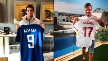 Morata sigue a Sarabia para apoyar #Futbol1Sismo0