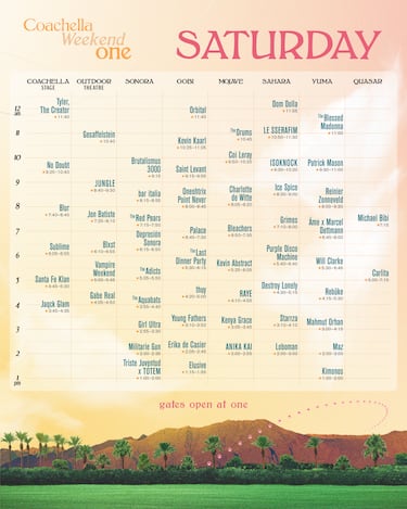 Coachella 2024 hoy, sábado 13 de abril: Horarios, line-up y cómo ver la transmisión en vivo online