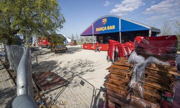 Ya están preparadas las Fan zones del Sevilla y Barça