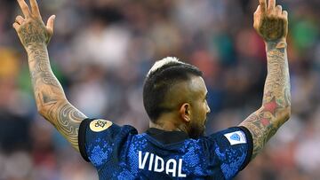 Soccer Football - Serie A - Udinese v Inter Milan - Dacia Arena, Udine, Italy - May 1, 2022  Inter Milan's Arturo Vidal reacts REUTERS/Jennifer Lorenzini