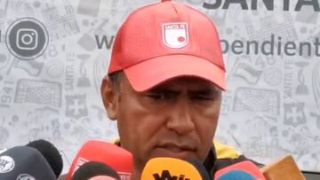 Harold Rivera en zona mixta antes de enfrentar a América