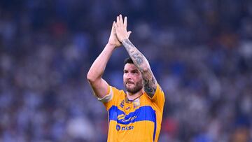 Andre-Pierre Gignac of Tigres during the Quarterfinals second leg match between Monterrey and Tigres UANL as part of the Torneo Clausura 2024 Liga BBVA MX at BBVA Bancomer Stadium on May 12, 2024 in Monterrey, Nuevo Leon, Mexico.