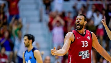 Marc Gasol celebra una acción.