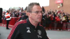 MANCHESTER, ENGLAND - APRIL 28: Interim Manager Ralf Rangnick of Manchester United arrives ahead of the Premier League match between Manchester United and Chelsea at Old Trafford on April 28, 2022 in Manchester, England. (Photo by Tom Purslow/Manchester United via Getty Images)