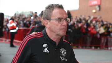 MANCHESTER, ENGLAND - APRIL 28: Interim Manager Ralf Rangnick of Manchester United arrives ahead of the Premier League match between Manchester United and Chelsea at Old Trafford on April 28, 2022 in Manchester, England. (Photo by Tom Purslow/Manchester United via Getty Images)