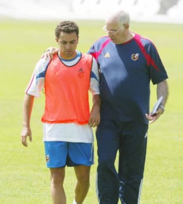 Junto a Luis Aragonés en una de las concentracciones de La Selección.