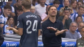 Xabi Alonso, tras la roja a Huijsen.