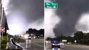La escena parece una película de terror: el tornado que azotó Florida antes de llegar Milton