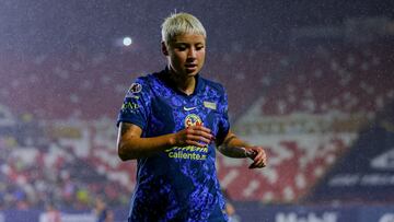 Miah Zuazua of America during the 16th round match between Atletico de San Luis and America as part of the Liga BBVA MX Femenil, Torneo Apertura 2024 at Alfonso Lastras Stadium on October 20, 2024 in San Luis Potosi, Mexico.