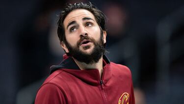 CHARLOTTE, NORTH CAROLINA - NOVEMBER 01: Ricky Rubio #3 of the Cleveland Cavaliers warms up before their game against the Charlotte Hornets at Spectrum Center on November 01, 2021 in Charlotte, North Carolina. NOTE TO USER: User expressly acknowledges and