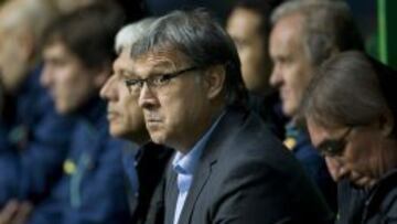 Martino, durante el partido de Glasgow.