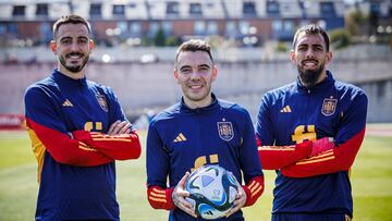 21/03/23  SELECCION ESPAÑOLA ESPAÑA ENTREVISTA 
JOSELU MATO IAGO ASPAS BORJA IGLESIAS

SOLO USO EDITORIAL, SOLO DISPONIBLE PARA ILUSTRAR LA NOTICIA QUE ACOMPAÑA (CRÉDITO OBLIGATORIO)
FOTO RFEF
PUBLICADA 22/03/23 NA MA12 4COL