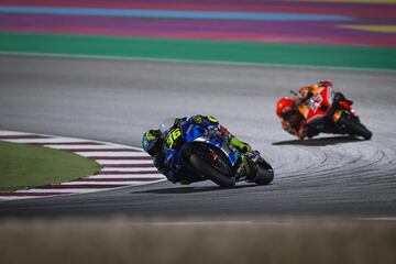 Joan Mir y Marc Márquez en el GP de Qatar 2022.