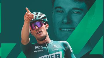 Cartel promocional del Equipo Kern Pharma para anunciar el salto de Unai Aznar como ciclista profesional.