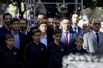 Laura Rafols, Sergi Roberto y Josep Maria Bartomeu. 