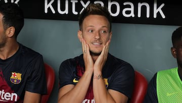 El centrocampista croata del Barcelona, Ivan Rakitic, durante un partido.