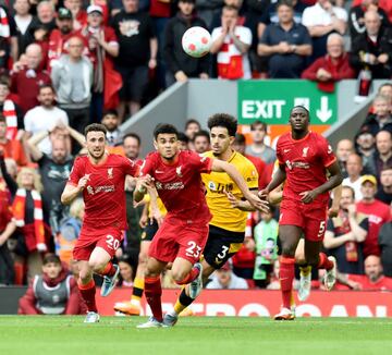 Luis Diaz out of the blocks. (Photo by Andrew Powell/Liverpool FC via Getty Images)