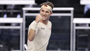 FRISCO, TEXAS - FEBRUARY 04: Casper Ruud of Norway reacts after defeating James Duckworth of Australia in their Men's Singles Round of 32 match during day two of the 2025 Dallas Open at The Ford Center at The Star on February 04, 2025 in Frisco, Texas. Sam Hodde/Getty Images/AFP (Photo by Sam Hodde / GETTY IMAGES NORTH AMERICA / Getty Images via AFP)