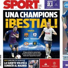 Protagonismo para el sorteo de Champions en las portadas