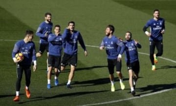 Mariano, Yáñez, Lucas Vázquez, Sergio Ramos, Nacho y Morata.