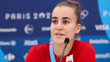 Laura Fuertes, durante la rueda de prensa de los Juegos Olímpicos de París 2024.