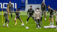 Luis Su&aacute;rez, en el entrenamiento del Atl&eacute;tico.