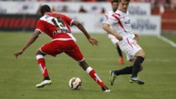 Denis, durante un encuentro ante el Rayo Vallecano.