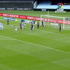 Ya es historia: lo que hizo Messi para burlar la defensa de la falta del Celta no se había visto