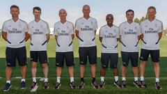 Zidane y su cuerpo t&eacute;cnico en el Real Madrid.