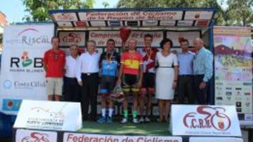 Podio de los campeonatos de España de ciclismo para veteranos disputado en Puerto Lumbreras, Murcia.