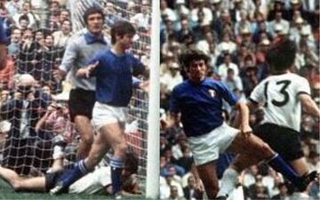 Tal vez el juego más rememorado en la historia de los Mundiales: Italia se impuso a Alemania 4-3 en la segunda semifinal del Mundial de México '70. Boninsegna abrió el marcador al 8' y Karl-Heinz Schnellinger envío el partido al tiempo extra en la última jugada. En la prórroga, cinco goles cayeron en cascada y Gianni Rivera dio la victoria a los 'azzurros'. Franz Beckenbauer jugó la prórroga con el brazo derecho dislocado, en la que es una de las postales más épicas en la historia del fútbol.