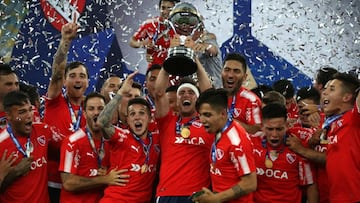 Independiente celebra el título de Copa Sudamericana 2017.