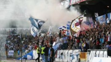 Imagen de archivo de la grada de los Riazor Blues