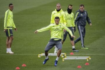 Cristiano Ronaldo durante un ejercicio.