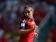Aiara Agirrezabala, durante su debut con la Selección española absoluta.