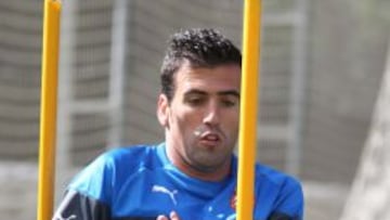 Fuentes durante el entrenamiento antes de lesionarse.