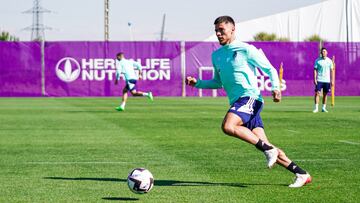 Narváez, en su primera sesión con el Real Valladolid.