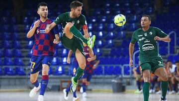 Imagen del partido de la Liga Nacional de F&uacute;tbol Sala entre Barcelona y Osasuna Magna.