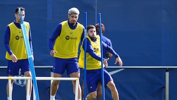 Jordi Alba, en un entrenamiento reciente.