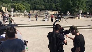 El grupo Maldita Nerea act&uacute;a durante el rodaje del videoclip de &#039;Bailarina&#039; como sinton&iacute;a oficial de la Vuelta a Espa&ntilde;a.