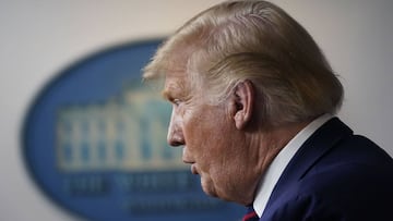 Washington (United States), 04/09/2020.- US President Donald J. Trump holds a news briefing at the White House, in Washington, DC, USA, 04 September 2020. (Estados Unidos) EFE/EPA/Chris Kleponis / POOL