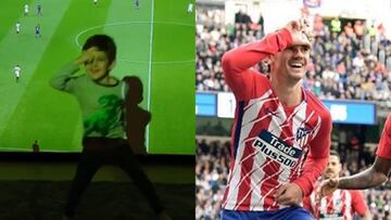 El hijo de Filipe Luis imita la celebraci&oacute;n del Fornite de Griezmann.