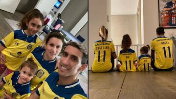 Di María posa con la camiseta de Rosario Central