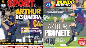 Portadas de Sport y Mundo Deportivo del lunes 30 de julio de 2018.